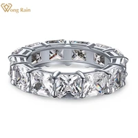 wong rain luxury 100 925 sterling silver 5mm created moissanite gemstone wedding band ring for men women fine jewelry gifts