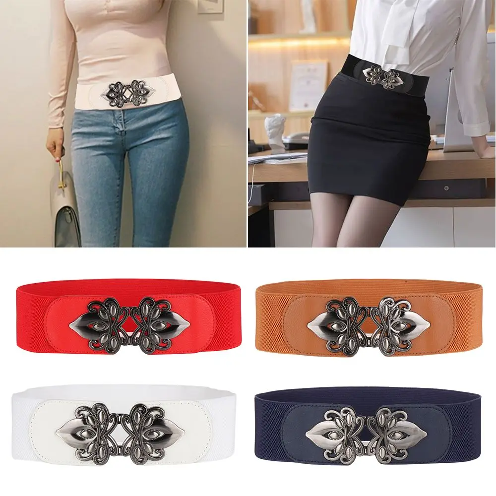 

Women Stretch Metal Buckle Exquisite Decorative Waistband Waist Strap Elastic Belts Waist Belts