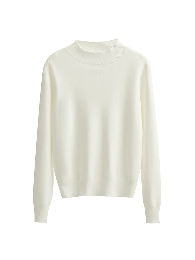 Вязаный женский свитер с полувысоким воротником осень-зима 2024 новая внутренняя