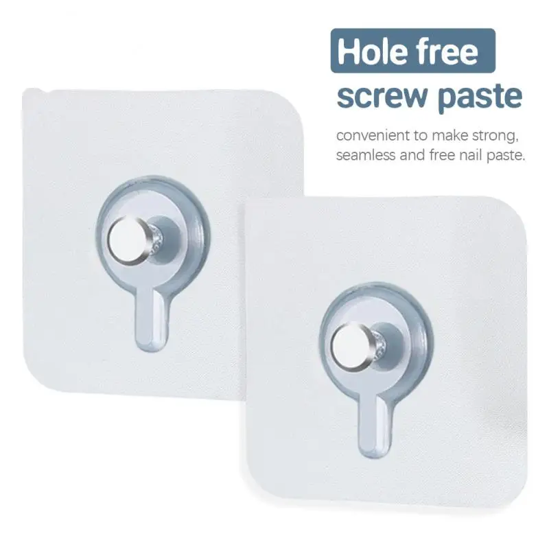 

1PCS PVC Strong Adhesive Nails Wall Poster Seamless Wall Hook Waterproof Durable Transparent Kitchen Bathroom Screw Hook Hanger