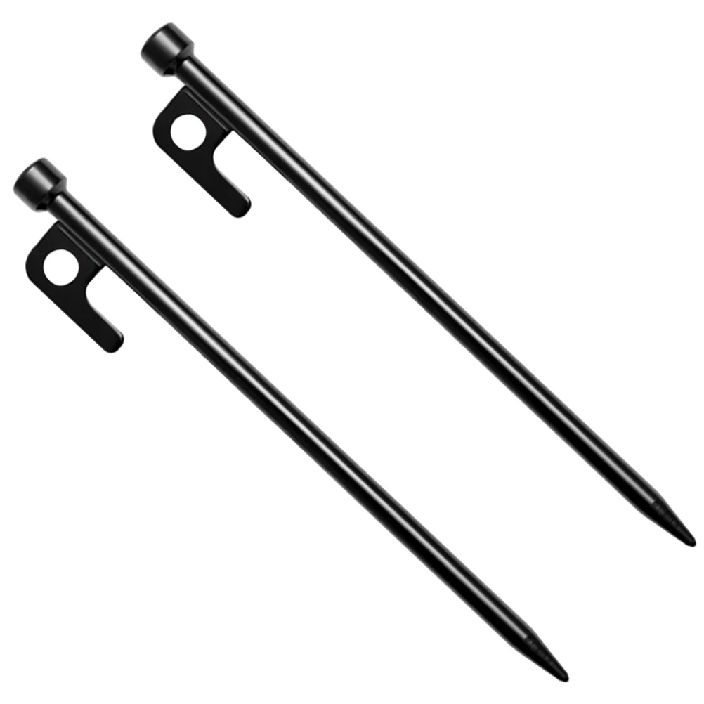 

2 Pcs Fixed Pile Tent Supplies Outdoor Tents Metal Stakes Heavy Duty Spikes Ground Plug Football Frame Fixing Pegs