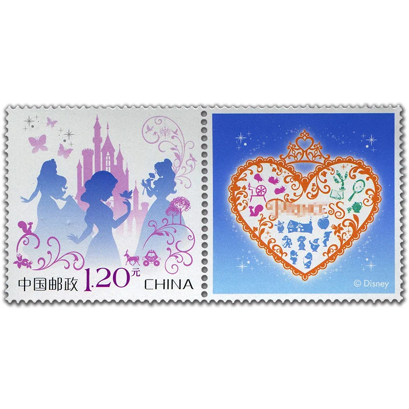 2017 персонализированные штампы № 47. Мультяшные принцессы Минни почтовые штампы.