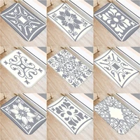 gray bohemian mandala flower carpet polyester rug non slip floor mat doormat for bedroom kitchen door