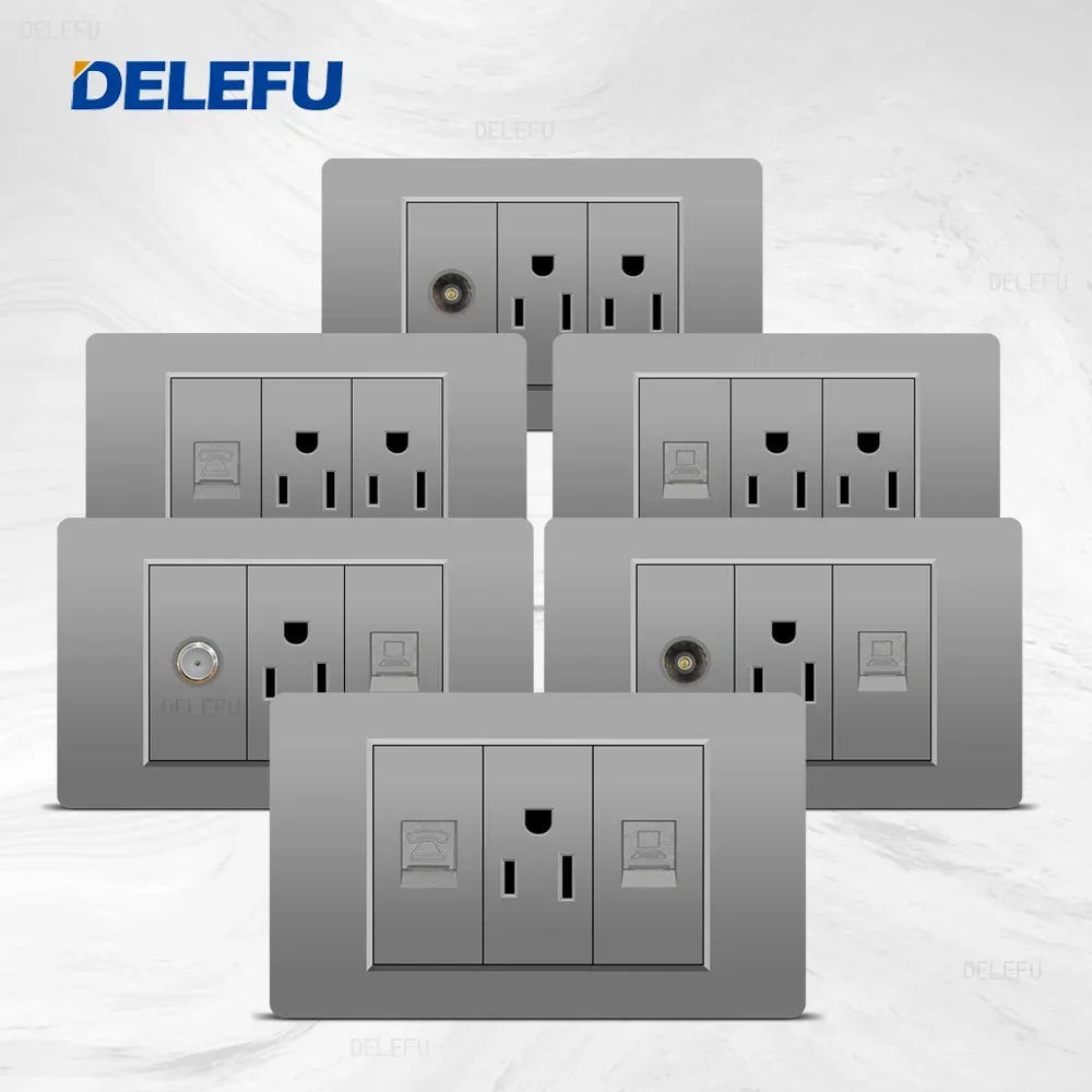 Серая панель из поликарбоната DELEFU серия американского стандарта 118*74 мм