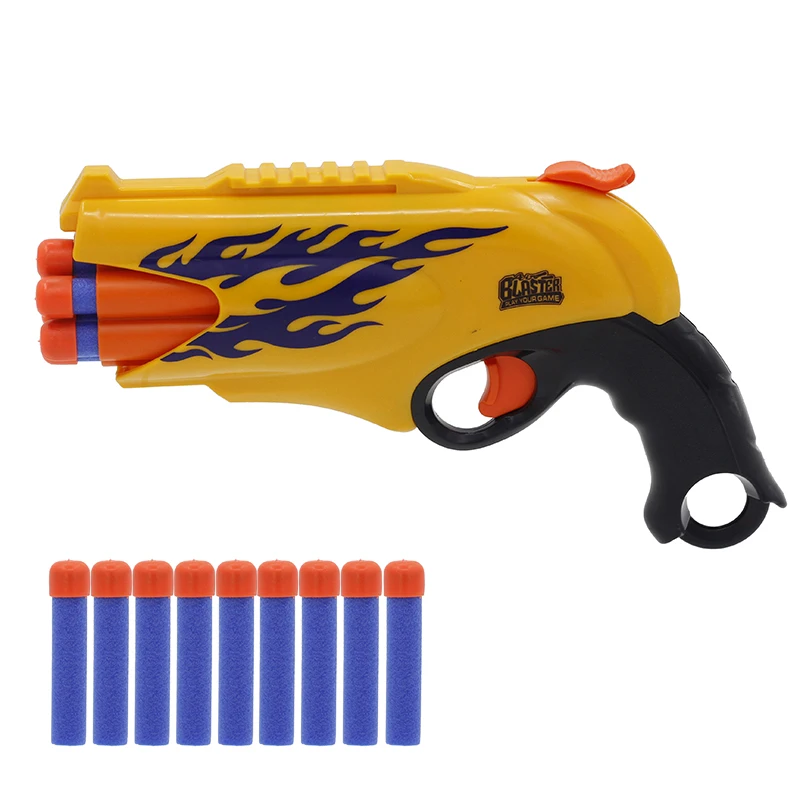 

New Arrival Manual 6-Shot Revolver Soft Bullet Gun Pistol Suit for Nerf Bullets Toy Gun Safe EVA Dart Blaster Toys for Children