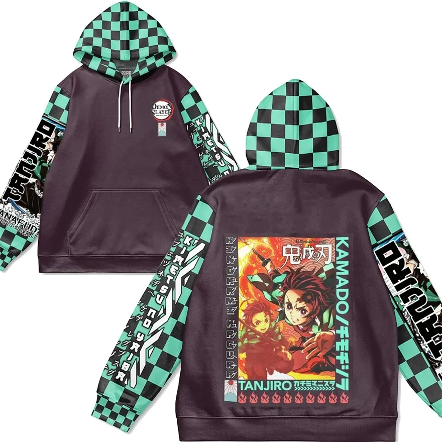 

2023 New 3D Anime Printed Demon Slayer Hoodie Kawaii Tanjirou Nezuko Hoodie Pullover For Men And Women Casual Kids Clothing