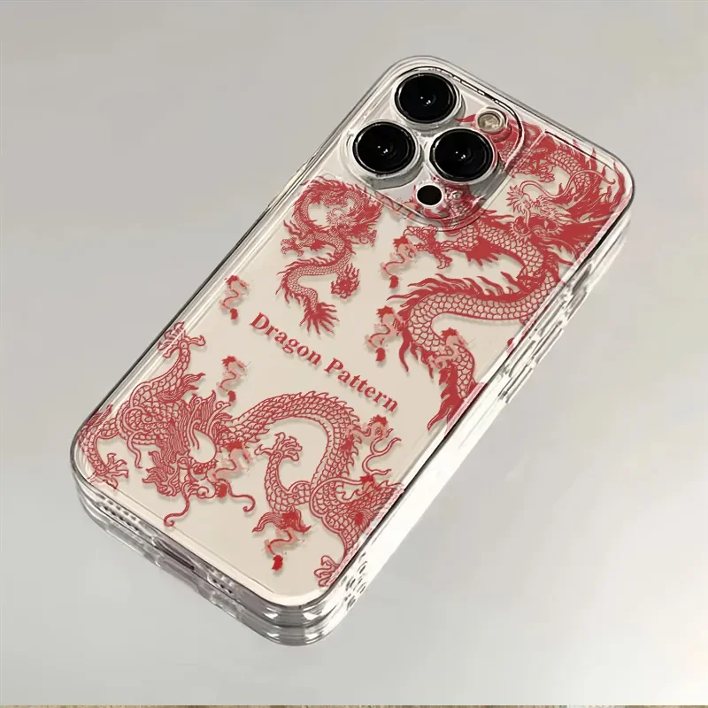 Новый мягкий чехол с изображением четырех драконов Soar In the air для iPhone15 141312 11Pro lax XR XS