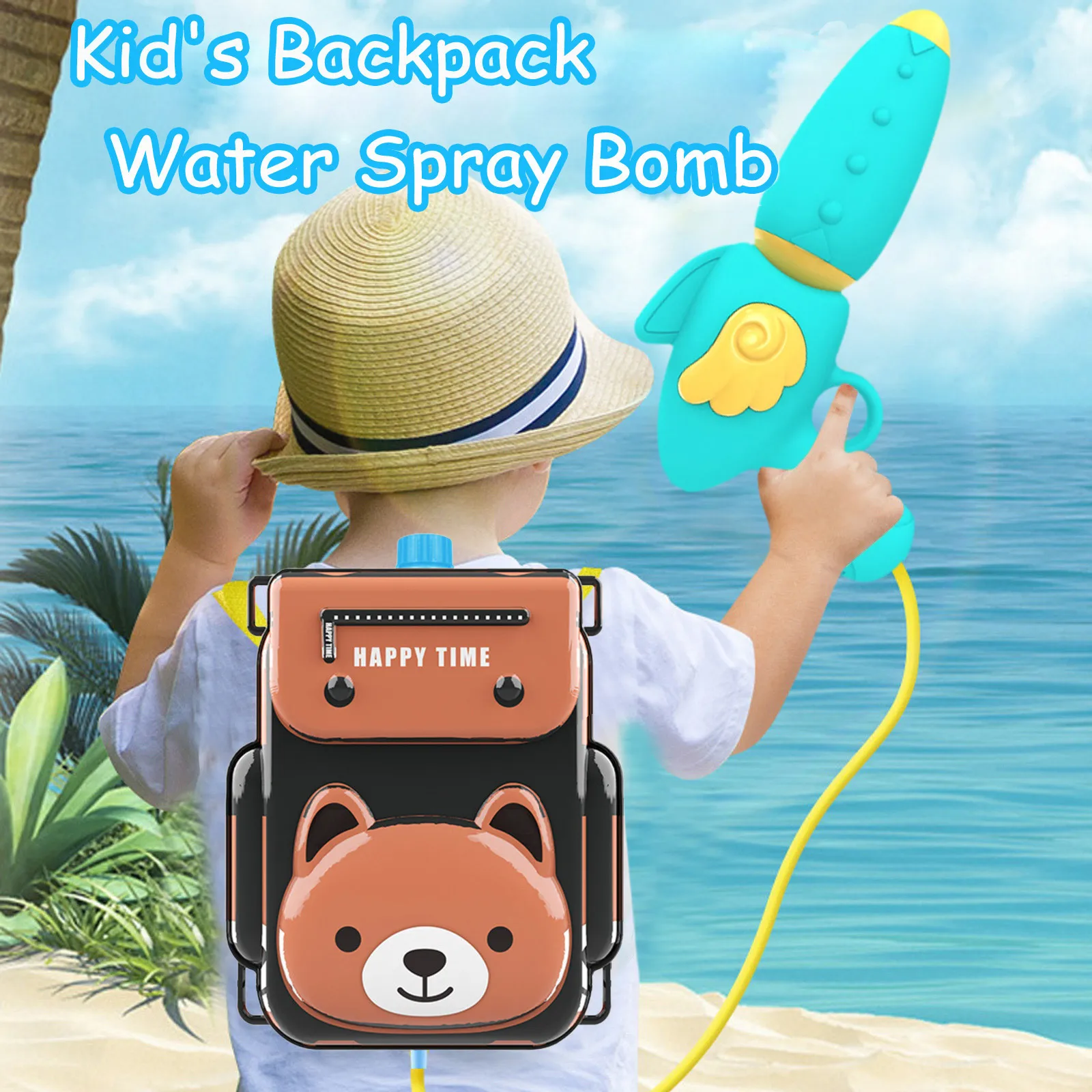 

Pull-out Bomb Spray Backpack Beach Water Toy Water Children's Bomb Play Outdoor Toys 2 Commander RD 6 Blaster