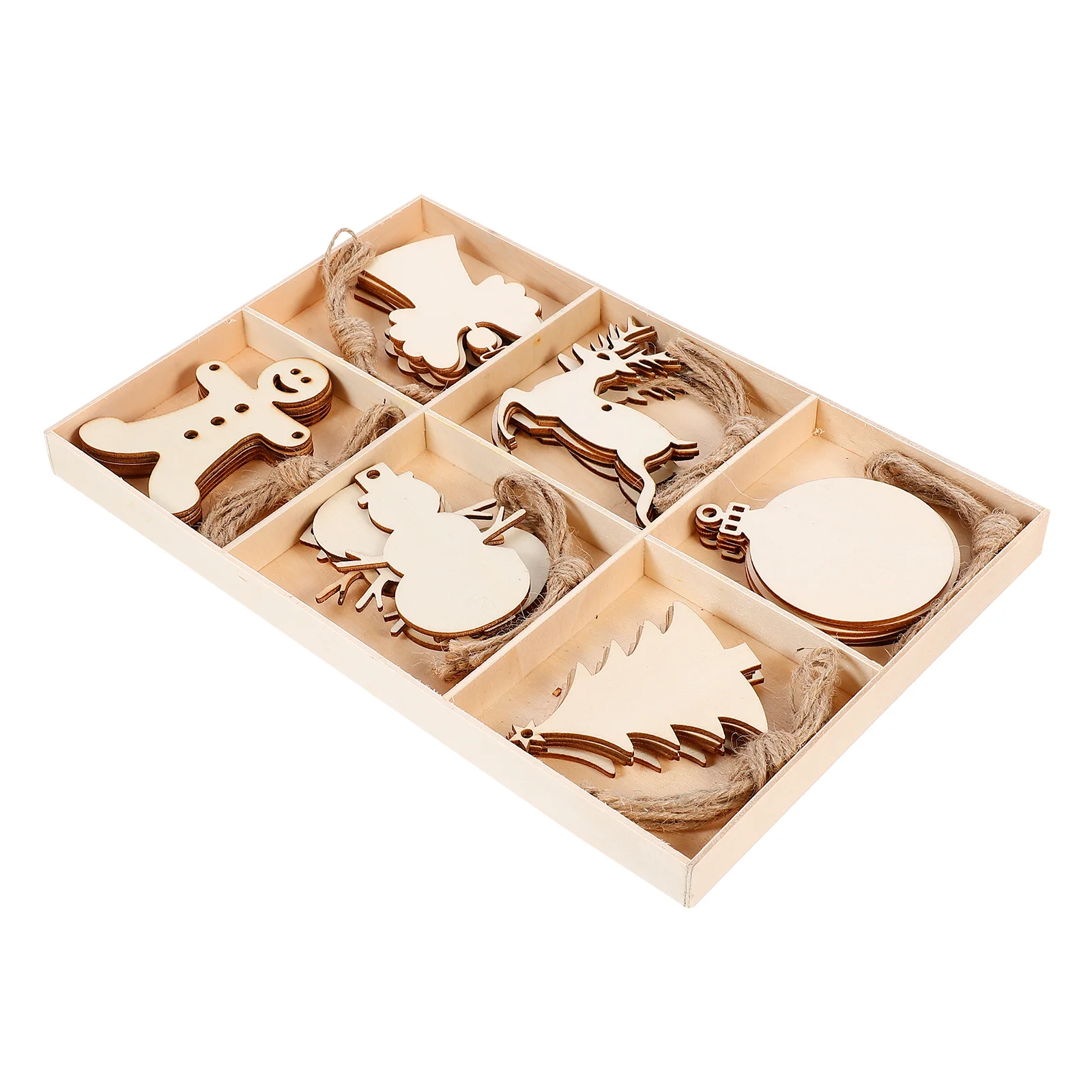 

30pcs Christmas Cutouts Christmas Hanging Slices Holiday Chips Blank Paintable Christmas Ornament