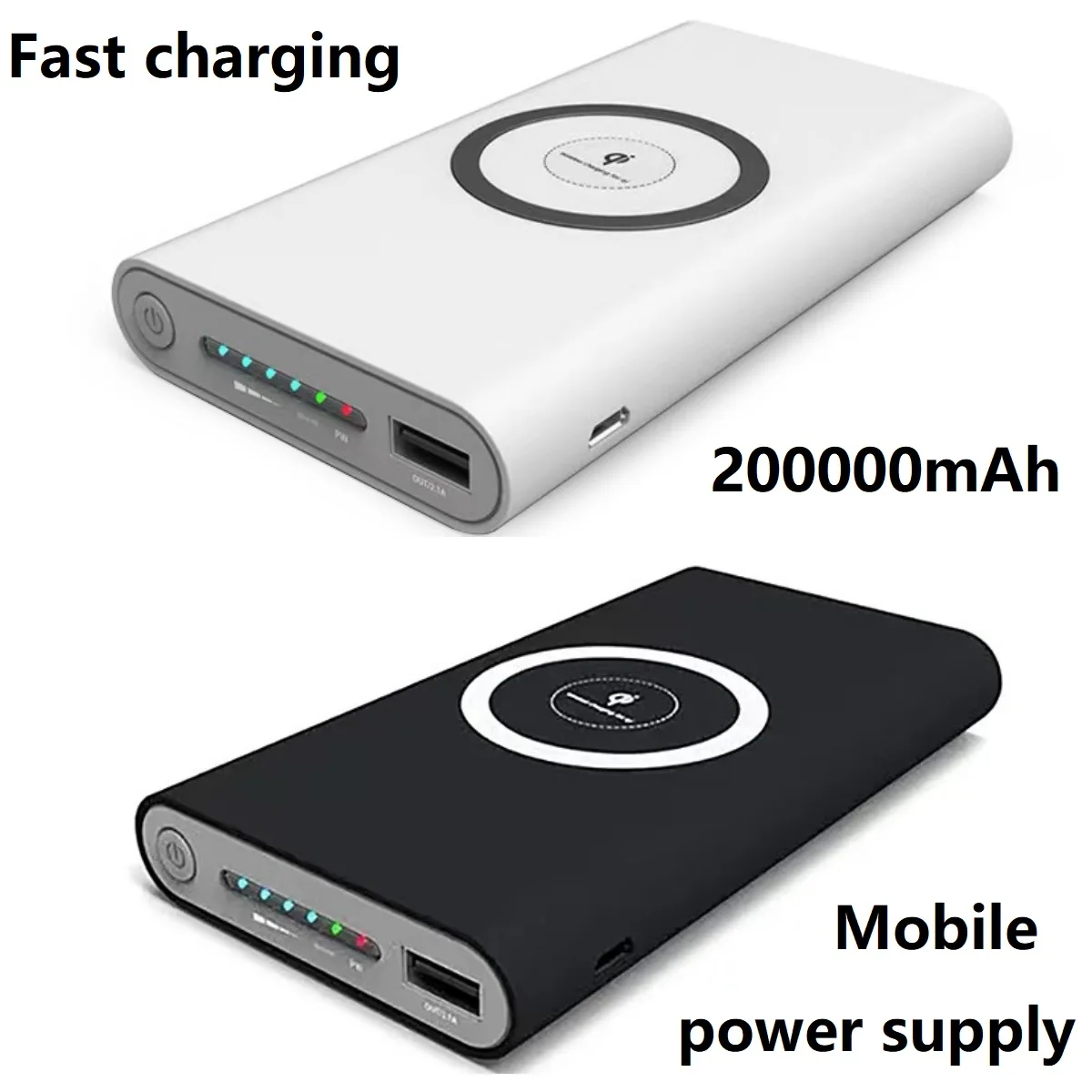 

Free Shipping 200000mAh Wireless Charging Battery Pack Mobile Power USB Bidirectional Fast Charging Suitable forApple andAndroid