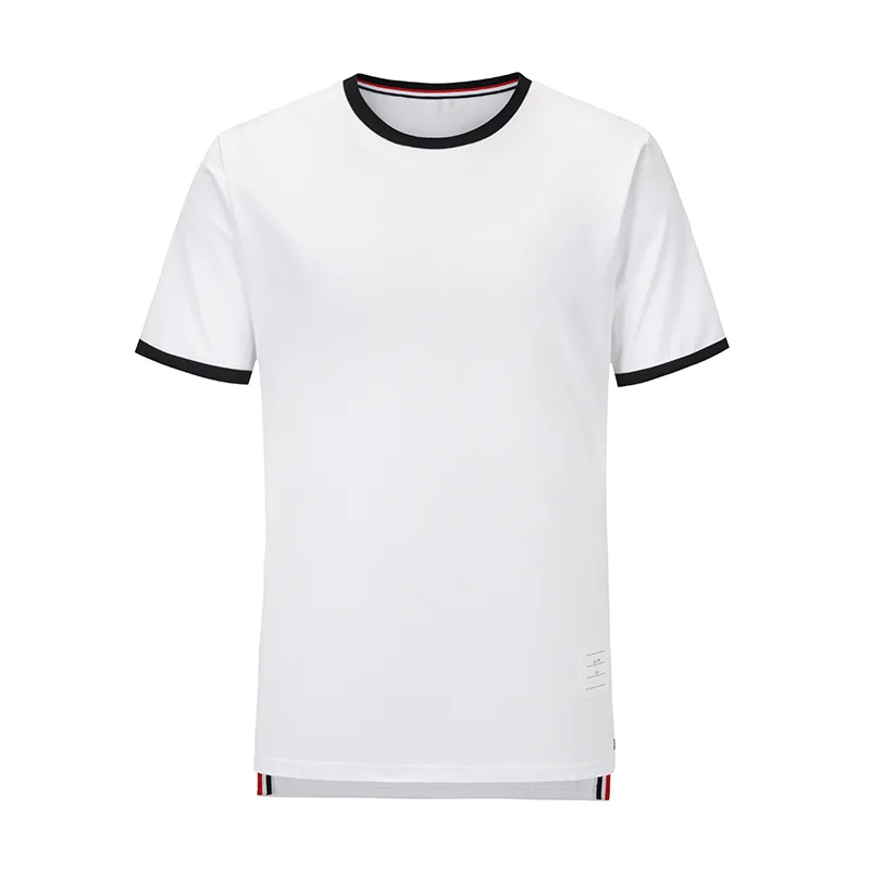 

THOM Men's Brand Summer Blouses White Contrast Color O-neck Pullover Luxury Korean Deisgn Fashion TB T-shirt