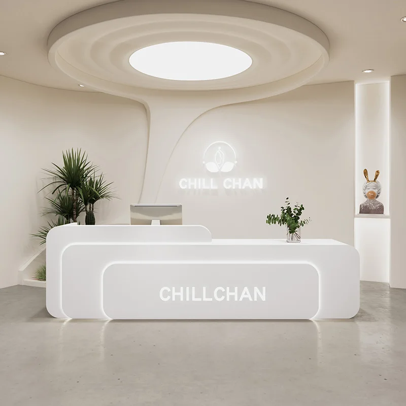 Мебель для ресепшн офисные компании асимметричная столешница длинный Угол