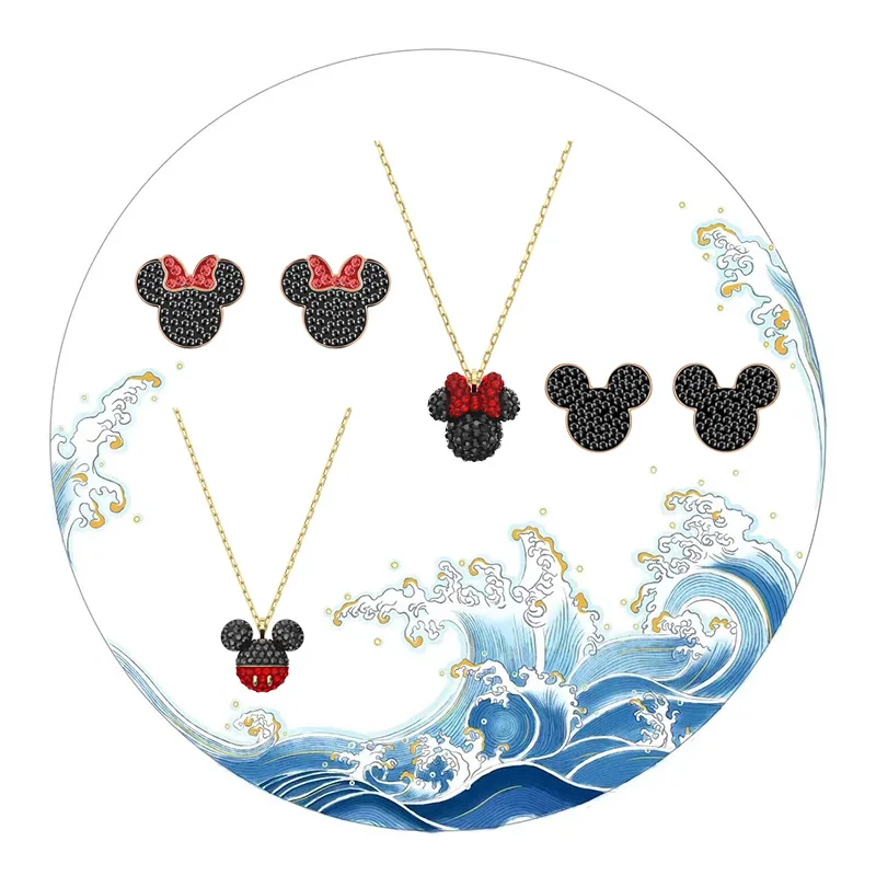 Набор женских ювелирных украшений высокого качества из серебра 925 пробы с черной