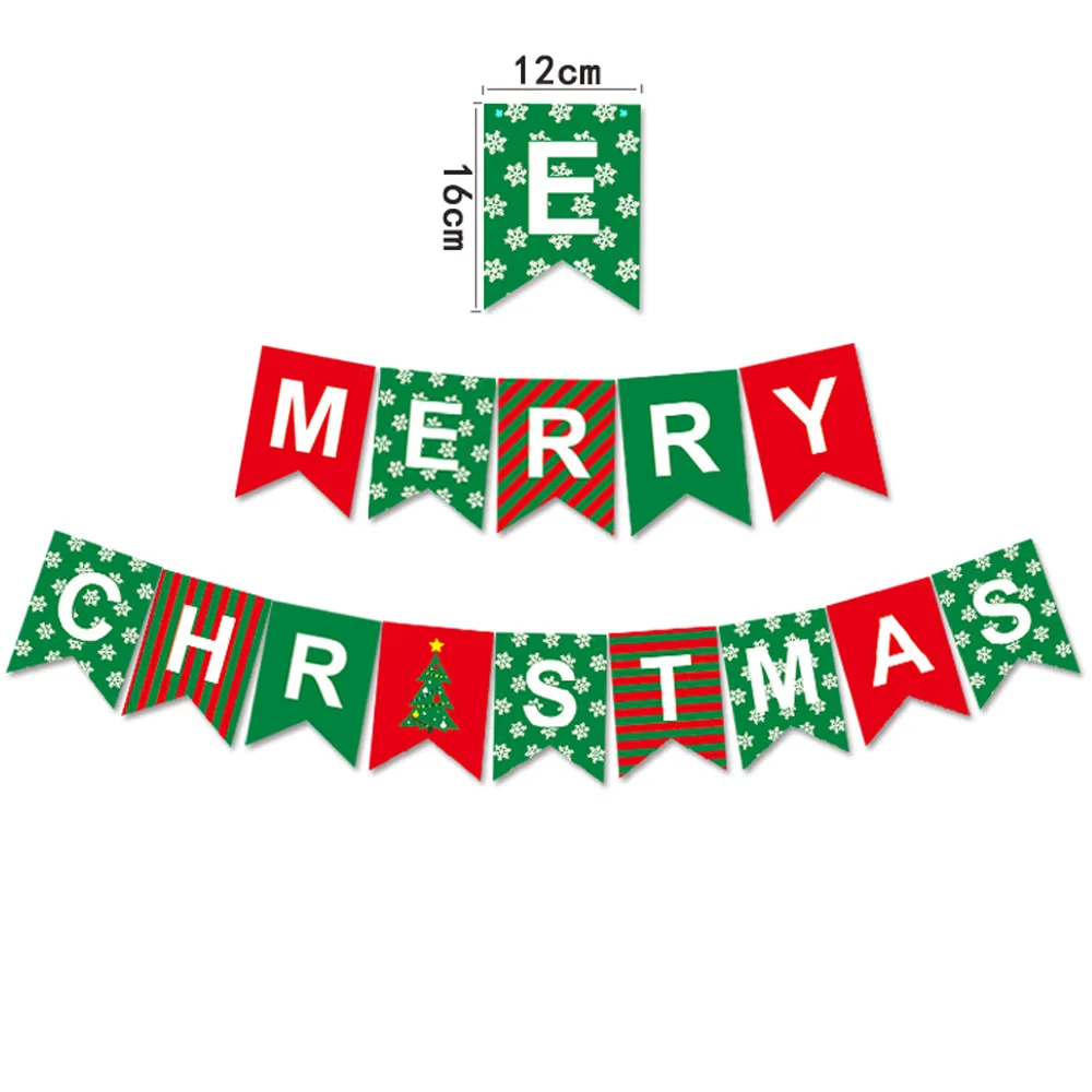 

5M/LOT 14 PCS Christmas Decoration Snowflake Pull Flag MERRY CHRISTMAS Swallowtail Flag Party Supplies Decoration