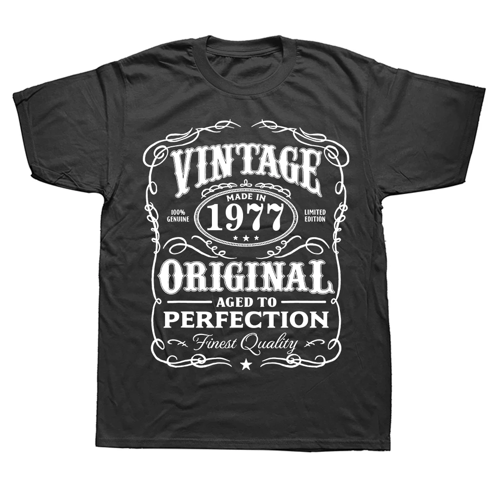 

Vintage 1977 Perfection All Original Part Cool Tshirt Men Novelty Sarcastic T Shirt Hip Hop Hipster Streetwear Tee Shirt