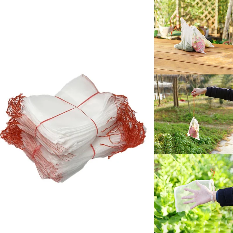 50Pcs/set Garden Netting Bags Vegetable Grapes Apples Fruit Protection Bag Agricultural Pest Control Anti-Bird Mesh Grape Bags