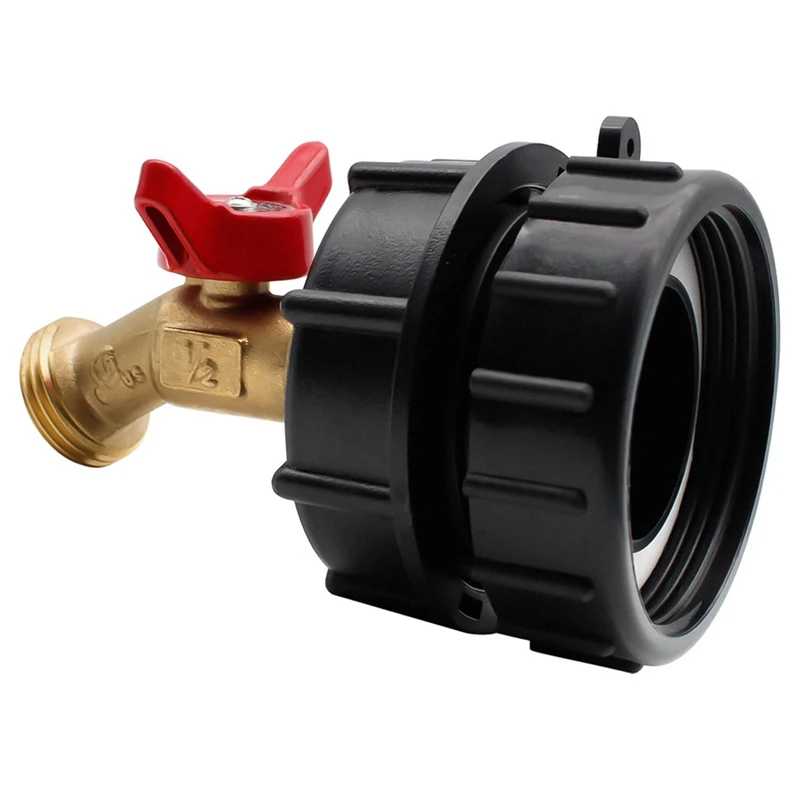 

IBC Tote Fitting,275-330 Gallon IBC Tote Tank Adapter Fine Thread Tote Valve,Lead-Free Brass Hose Faucet Valve Tool