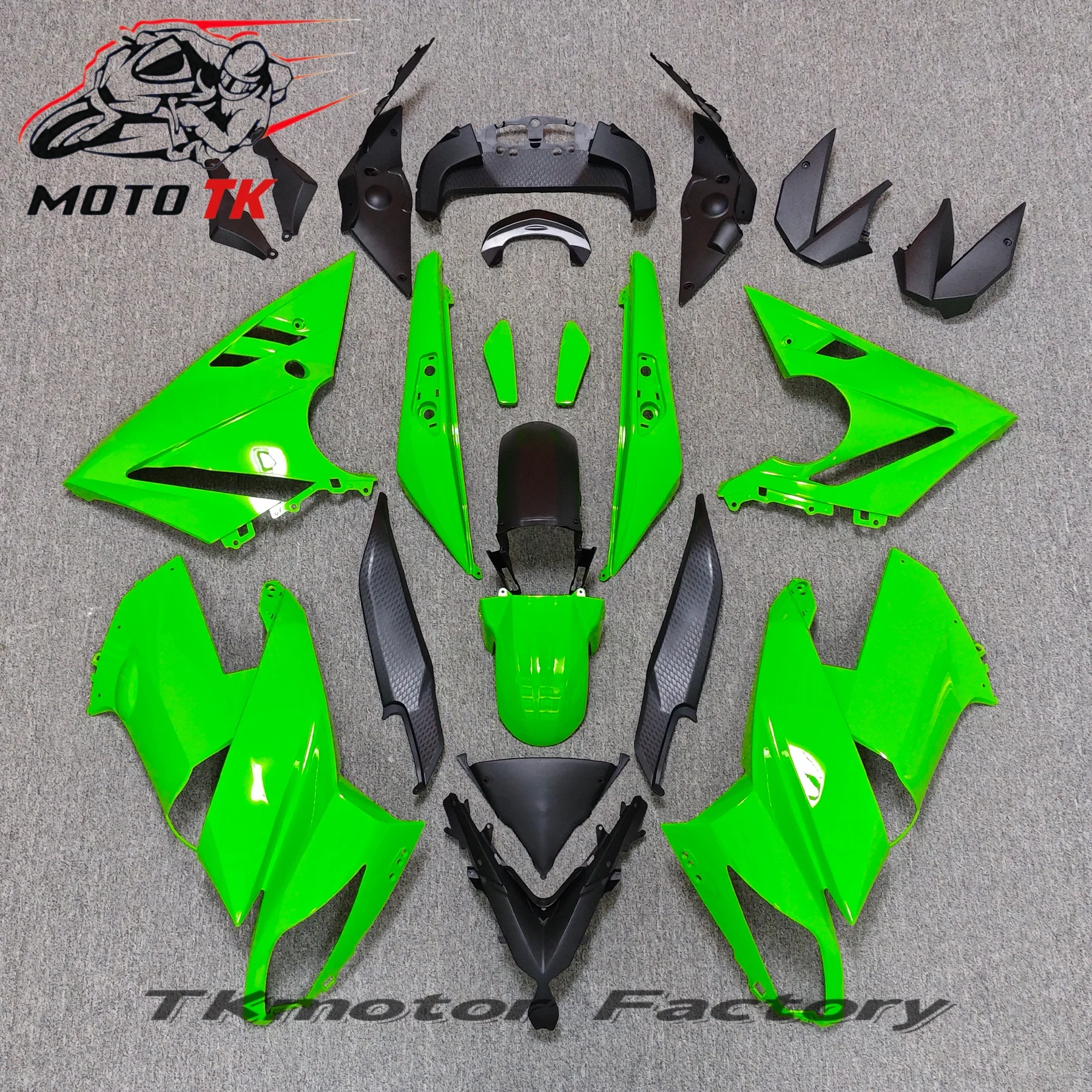 Фото Зелено-черный литой обтекатель (обвес) для KAWASAKI NINJA 650R ER6F ER 6F 6 F 650 R ER-6F ER6 F 2009 2010 2011 09 10 11, OEM-качество №2