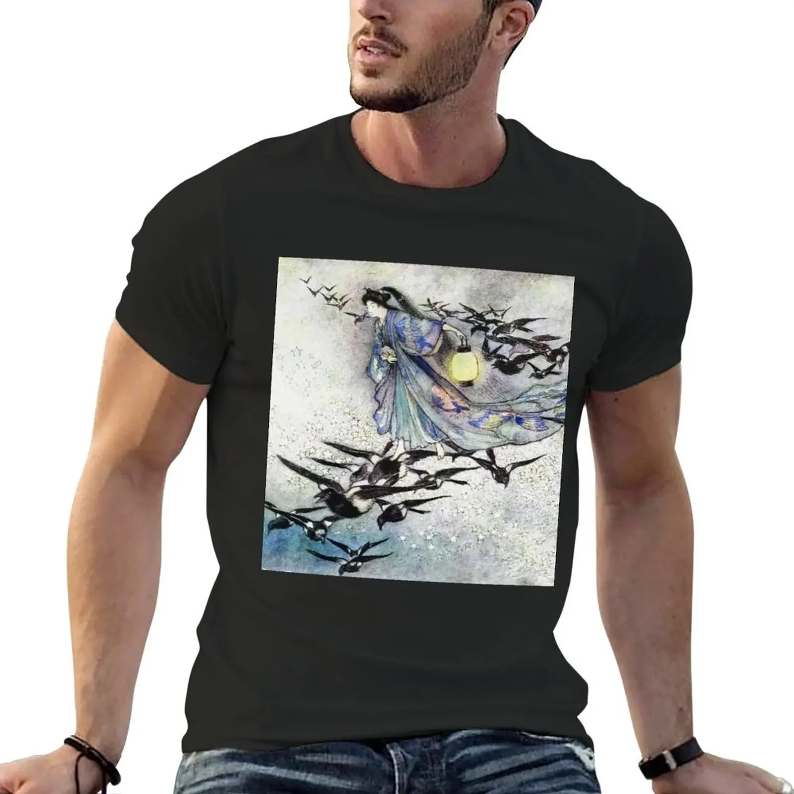 Восточная винтажная иллюстрация Звездные любители — футболка Warwick Goble для