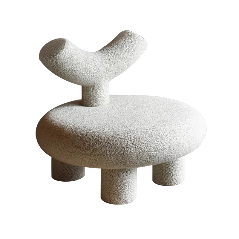 

Высокоэластичный мягкий диван-стул, современный стул для отдыха из имитации овечьей шерсти, белый симпатичный одиночный стул