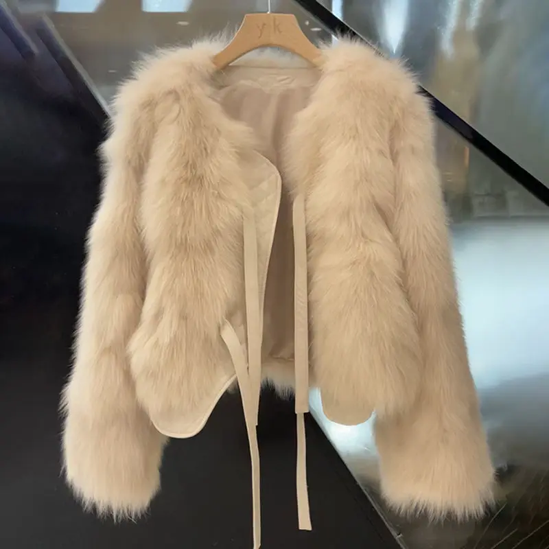 

Women Faux Fur Coat Female Loose Plush Imitation Autumn Cardigans Ladies Fake Fur Jacket Classic Outerwear Warm Overcoat G159