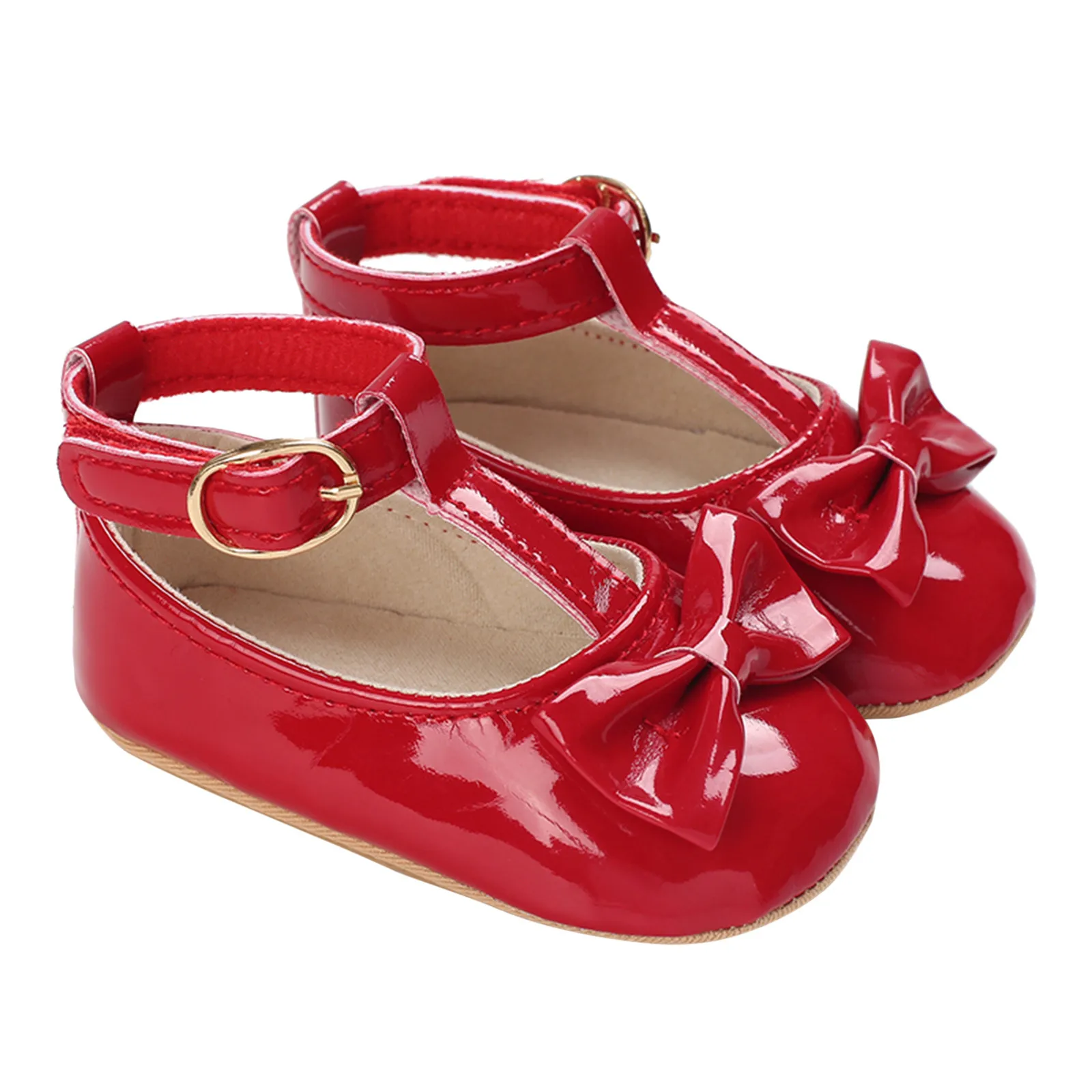 Обувь для новорожденных девочек Mary Jane из искусственной кожи с пряжкой начинающих