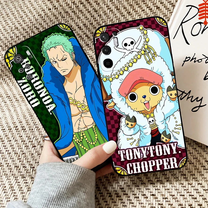 

Japan Anime One Piec Luffy Phone Case For Xiaomi Redmi Note 10 10S 10T Pro For Redmi Note 10 5G Black Silicone Cover TPU Coque