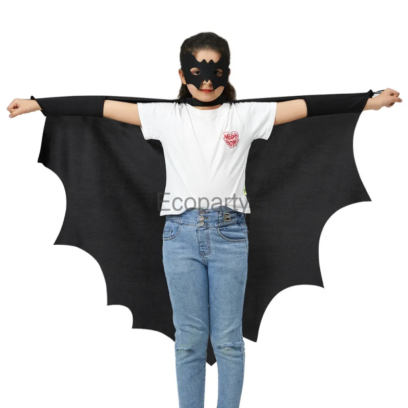 Новинка детский костюм летучая мышь на Хэллоуин для мальчиков и девочек черный