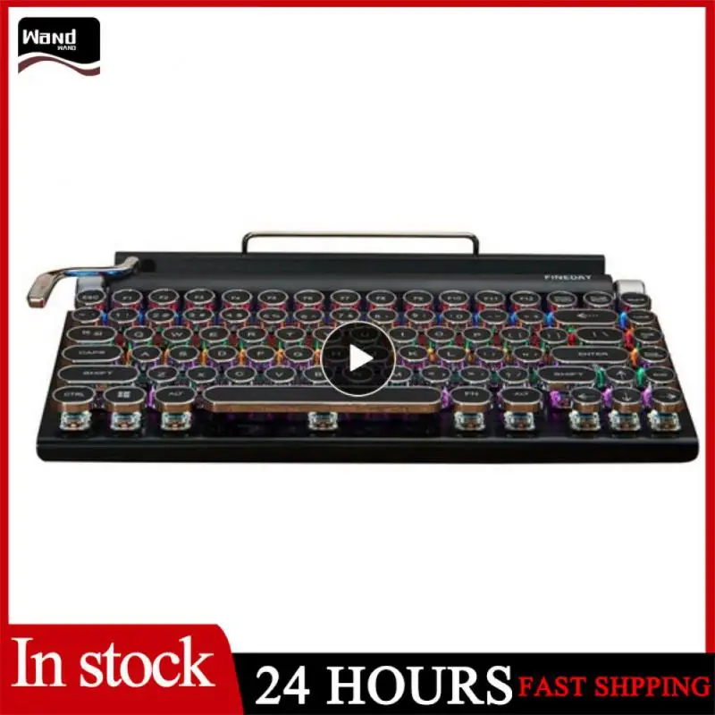 

Wireless Gaming Keyboards Punk Keycap Metal 83 Key Mechanical Keyboard Connection Usb Connection Mechanical Keyboard