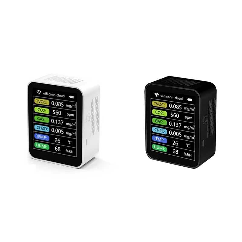 ГОРЯЧАЯ ПРОДАЖА Wi-Fi умный монитор качества воздуха счетчик CO2 TVOC HCHO PM2.5 тестер