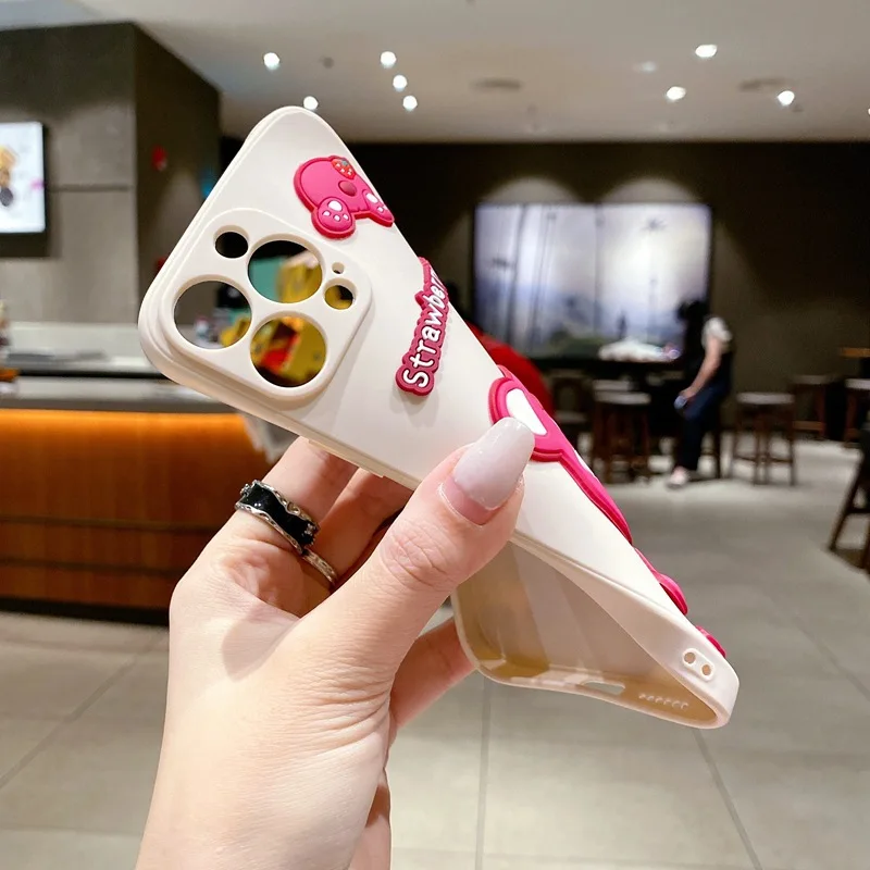 Чехол с изображением клубничного медведя сделай сам для Vivo Y17S Y21 Y27S Y52 Y55 Y77 Y21S Y75 Y33