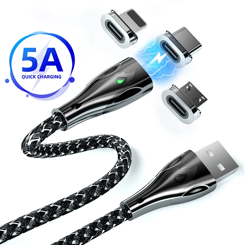 

Magnetic Cable 5A Micro USB C Cable For iPhone 13 12 Pro Max Fast Charging Quick Charger For Huawei Xiaomi Type C Magnet Cord