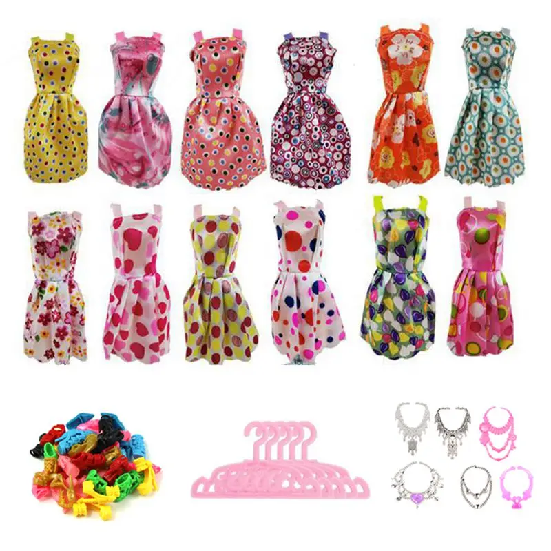 

Kawaii Hot Sale 35 Items/Lot Mini Dress Miniature Doll House Accessory 30cm Pretend Play Kids Toys Things For Barbie DIY Game