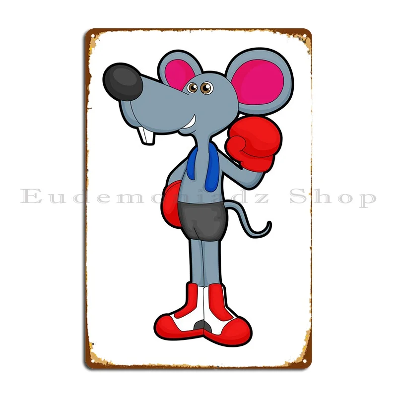 

Мышь боксерская Спортивная металлическая табличка плакат клубный клуб создание кинотеатра