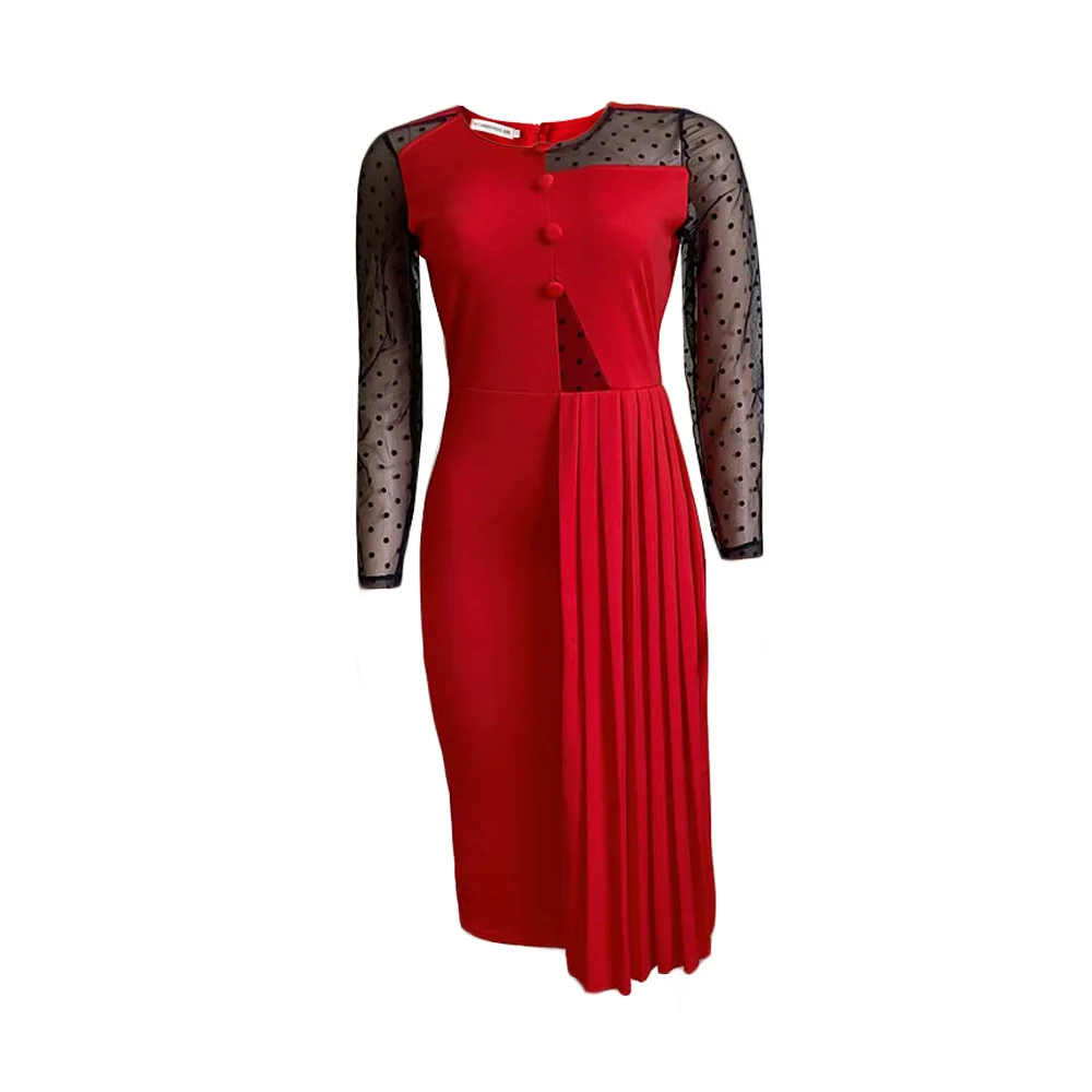 

Women's Fashion Mesh Panel Slim Fit Hip Slit Dress Robe Traf Dresses For Women Thegivingmovement The Giving Movement Clothes