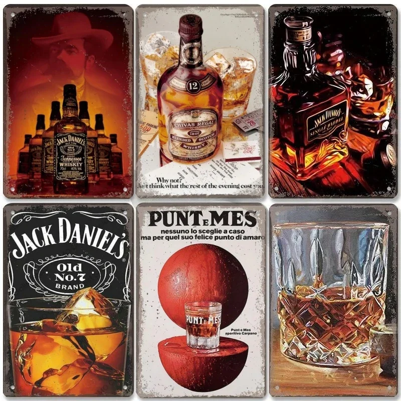 Винтажный Постер С Виски Металлическая Жестяная Вывеска Ведро Для Льда Сигара