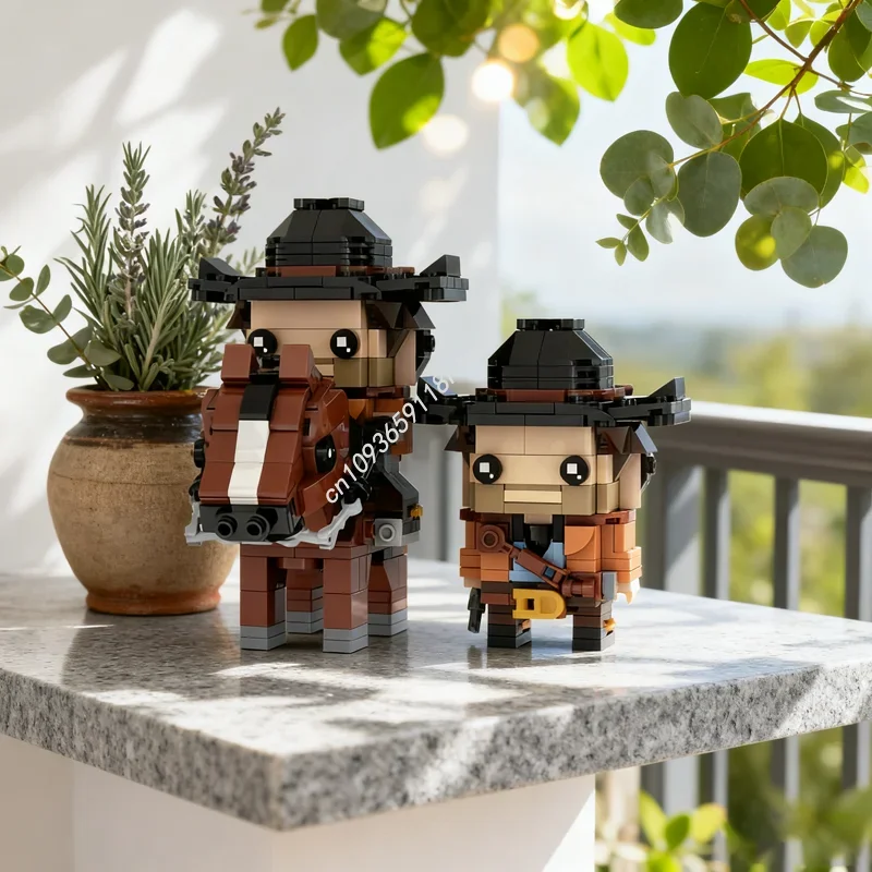 Фото Набор для сборки модели Brickheadz Артур Морган (Red Dead) из 686 деталей, конструктор, рождественский подарок, развивающая игрушка, идея для творчества, обучающие кубики №1