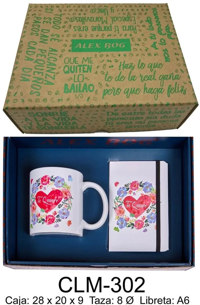 Блокнот и кружка с сообщением я люблю тебя сердце/цветы|Записные книжки| |