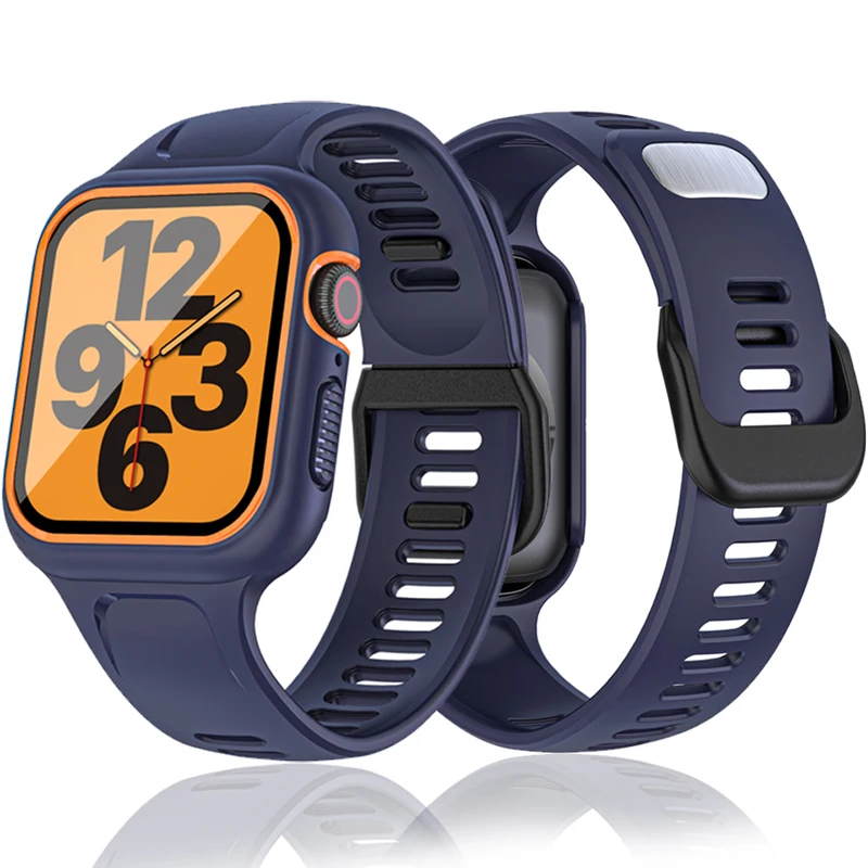 

Ремешок с закаленным стеклом для Apple Watch band 44 мм 40 мм, браслет для смарт-часов, браслет для iwatch series 6 se 5 4