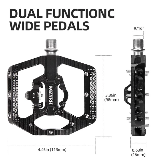 Two Usages Bicycle Pedal 2 In 1 With Free Cleat For SPD System MTB Road Aluminum Anti-slip Sealed Bearing Lock Accessories 4