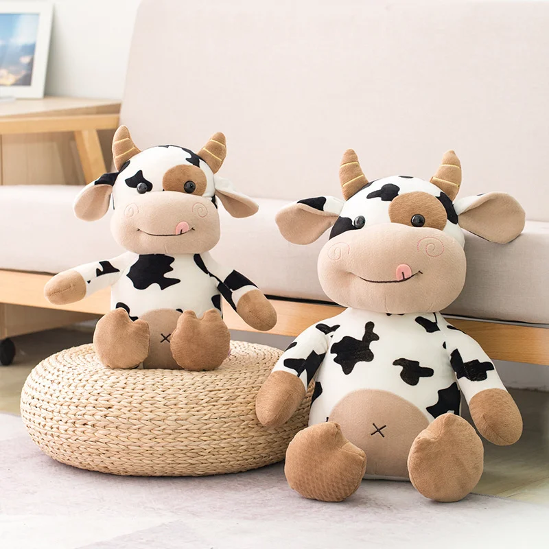 

30/40CM Cartoon Milk Cow Plush Doll Cute Simulation Cattle Animals Plush Toys Soft Stuffed Sweater Cow Pillow Kids Birthday Gift