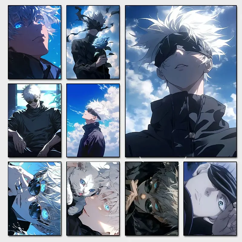 Японское аниме юютсу кайсен Сатору годзо красивые теплые постеры с кровью на