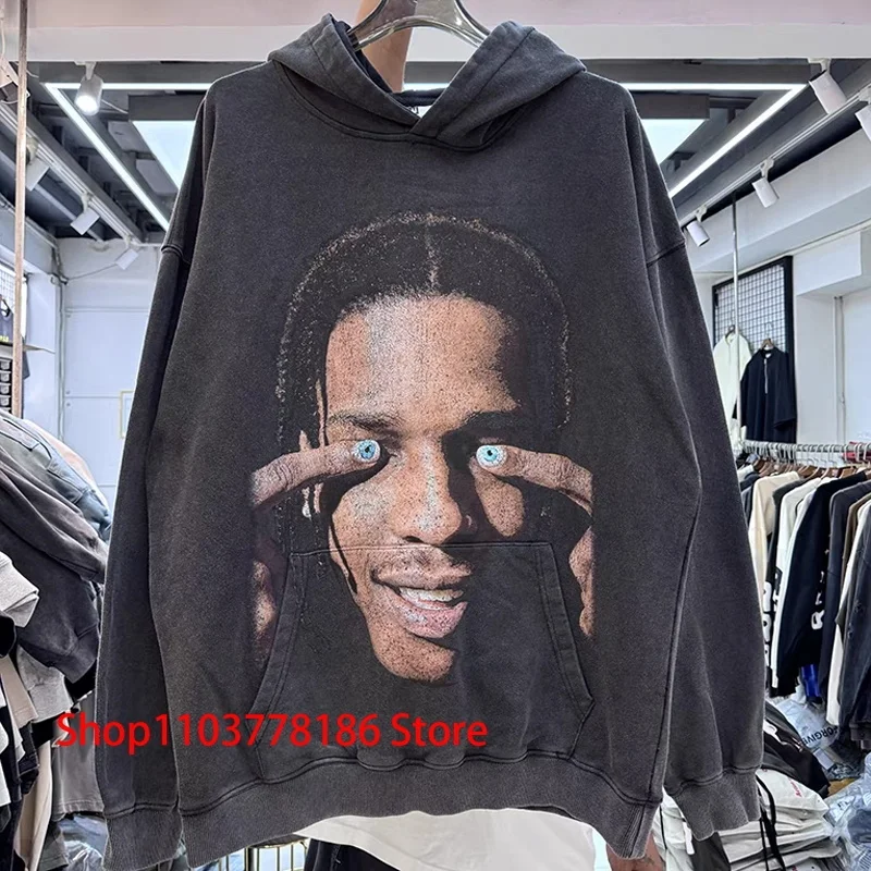 Винтажная американская уличная толстовка с капюшоном Кактус Джек портретный