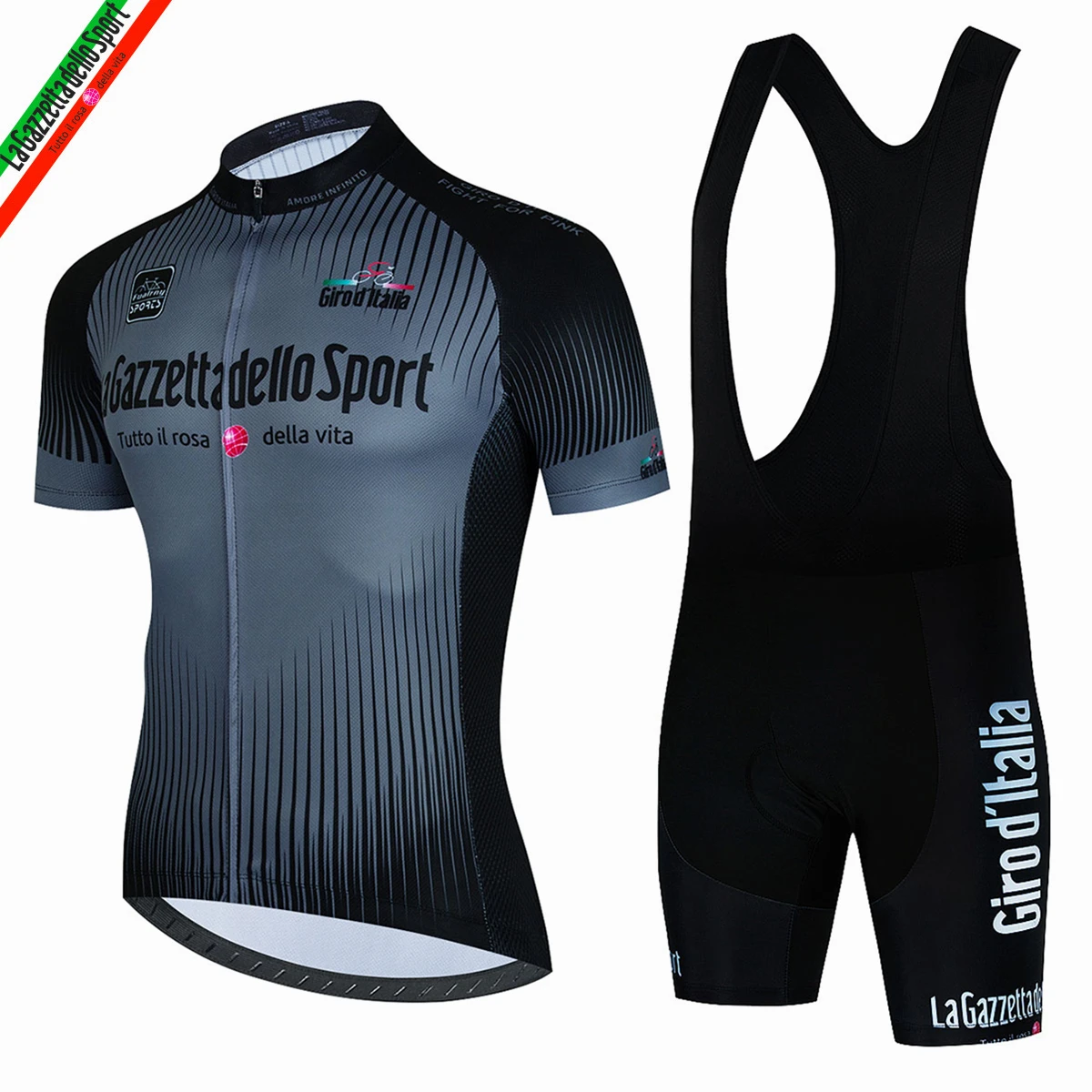 Мужской Летний Велосипедный Комплект — Итальянский Тур Veloce Трикотаж С Короткими