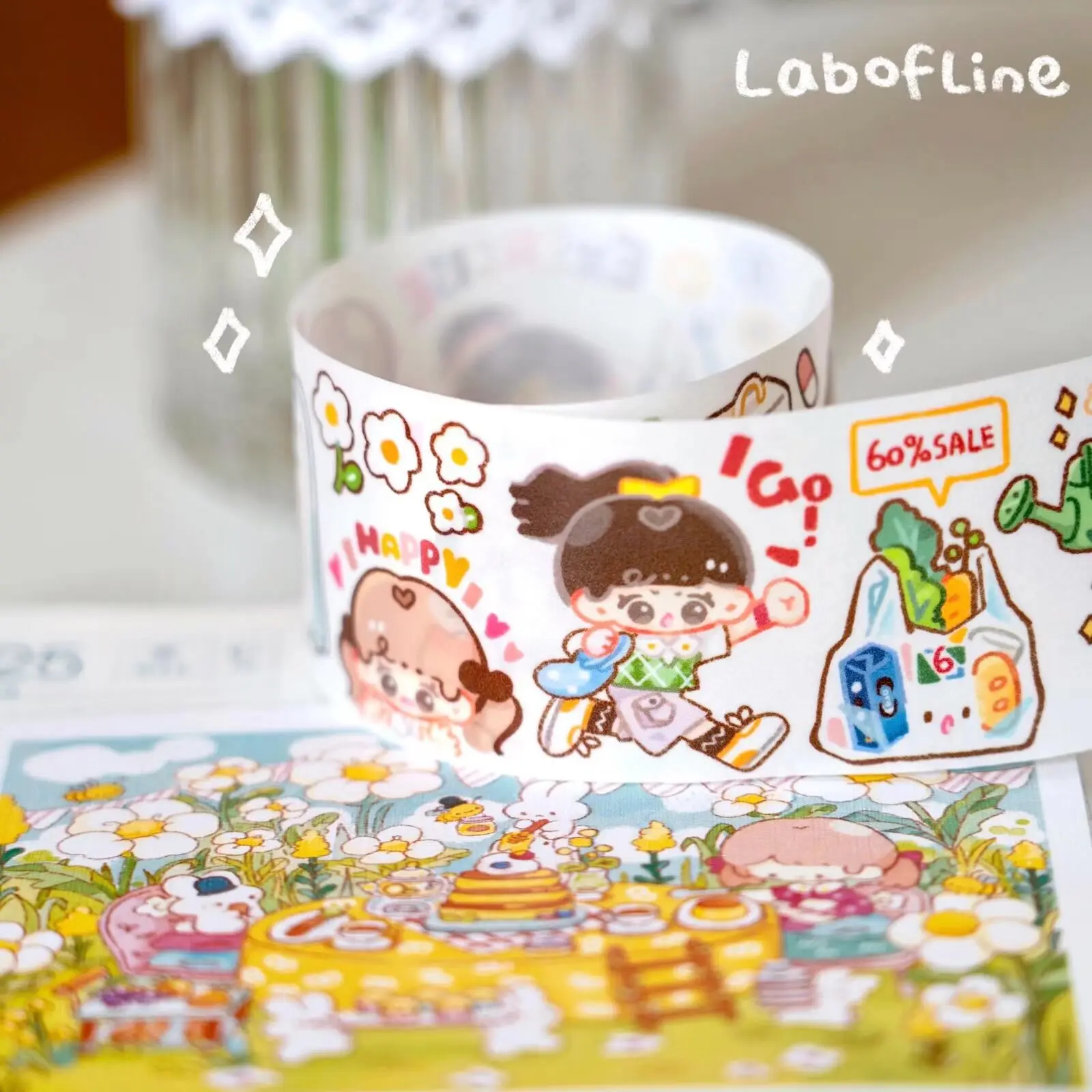 4X5cm Daily Life Records and Paper Tape Hand Ledger Circulating Wall Decorative DIY Stickers Time Volume Room Decor