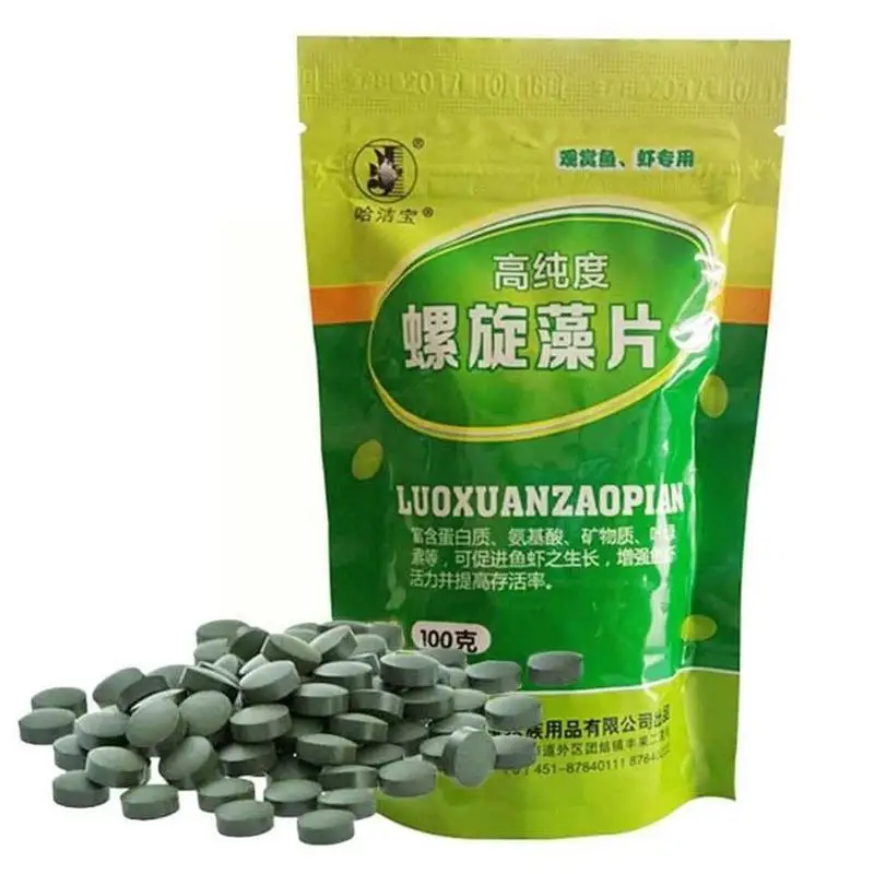 

100g Pet Fish Healthy Food Spirulina Natural Plants Tablets Food Feed Tropical Fish Algae Catfish R6v5