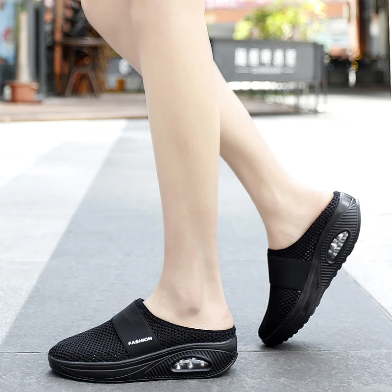 Summer Ladies Sandals 2023 New Mesh Slippers Breathable Casual Woman Shoes Soft Sole Non-slip Jelly Sandals Outdoor Fashion Mesh