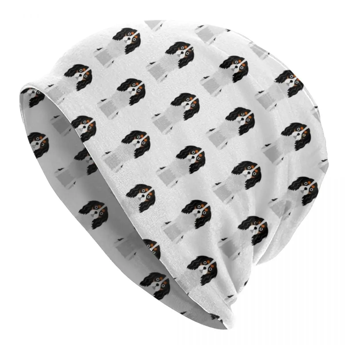 

Шляпа-бини для мужчин и женщин, повседневная Шапка-бини с рисунком собачки, вязаная шляпа теплая King Charles Spaniel