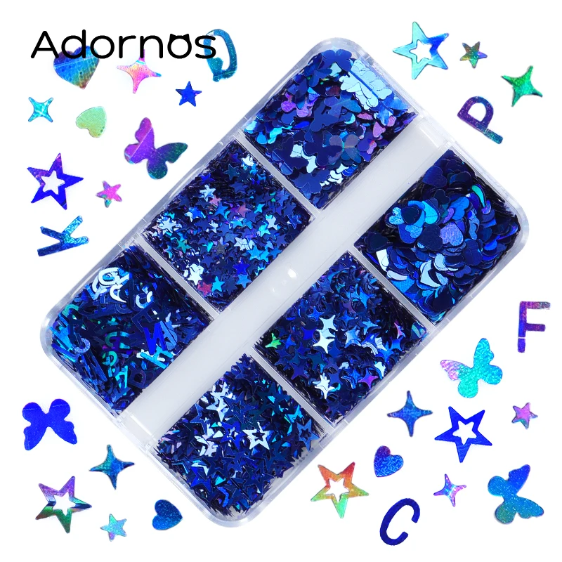 

Holographic Royal Blue Sequins For DIY Epoxy Resin Molds Filling Butterfly Stars Glitter Flakes Jewelry Making Supplies Handmade