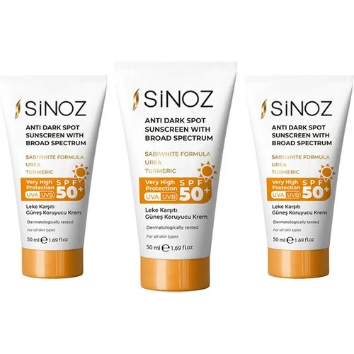 Sinoz Blemish Anti Sunscreen SPF50 + (3 X50ML) skin moisturizing sunscreen greasy